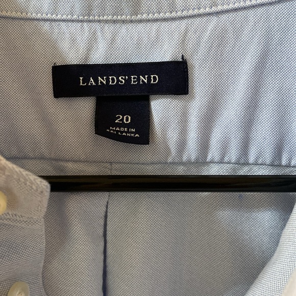 Boy Kids 20 Lands’ End Blue Button Down Dress Shirt EUC - Picture 2 of 3